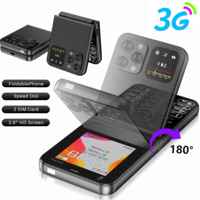 SERVO 3G Foldable Mobile Phone 2 SIM Card Blacklist Speed Dial Flashlight Phone