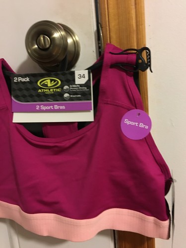 BRAND NEW GIRL'S SIZE LARGE ATHLETIC WORKS 2 PACK SPORTS BRAS BAND SIZE 34 - Picture 3 of 6