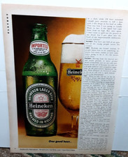 1980 Heineken One Good Beer Original print ad Vintage 80s