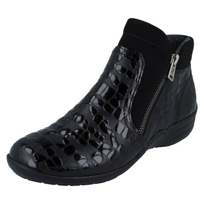 Ladies Remonte R7677 Wide, Double Zip Ankle Boots