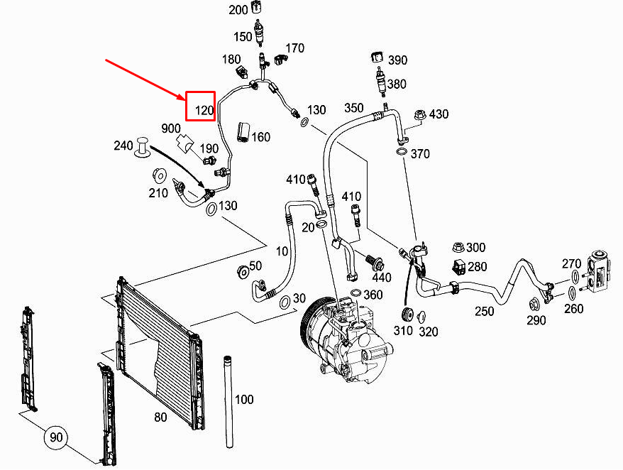 MERCEDES-BENZ GLA X156 A/C Refrigerant Line A1768302200
