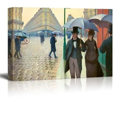 24"x36" Gustave Caillebotte Wall Art Canvas Print - Paris Street, Rainy Day
