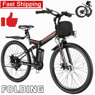 500W Folding Electric Bike, 26'' Mountain Bicycle Commuting EBikes Heavy Duty!