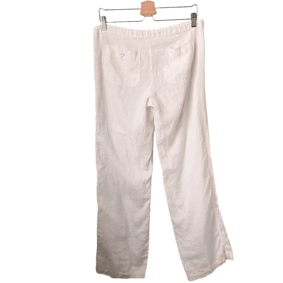 Pantalones Twenty One blancos de pierna recta 100 % lino talla grande Foto 4 de 4