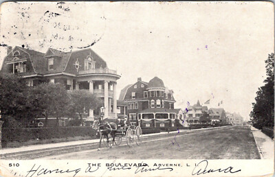 ROCKAWAY ARVERNE QUEENS NEW YORK CITY STREET SCENE OLD UNDIVIDED BACK POSTCARD