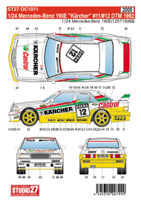[ STUDIO 27 Decals ]  1/24 Mercedes-Benz 190E ''Karcher'' for Fujimi from Jp 4149