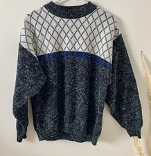 Vintage Italian Sweater Viglio Te  Medium Rare Unique 80s 90s Black White