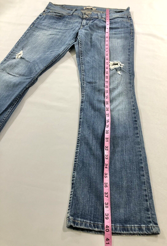 Levi’s 524 Too Superlow Women's Distressed Jeans Light Wash Denim Flap Pockets - Picture 6 of 14