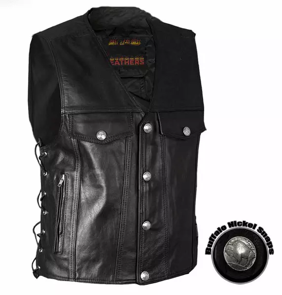 Leather vest hotsell with pockets
