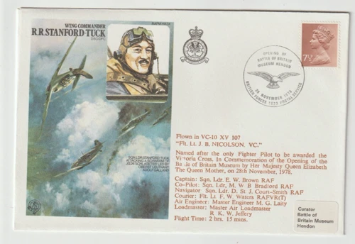 28/11/1978 UK GB Flown Cover - RAFM HA34 - Wing Commander R.R. Stanford-Tuck