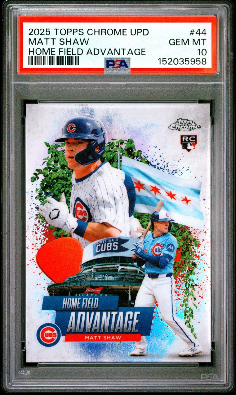 Matt Shaw 2025 Topps Chrome Update #HA-44 Home Field Advantage PSA 10 GEM SSP