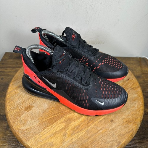 Nike Air Max 270 Black Bright Crimson Womens Size 7.5 Sneakers 943345-018