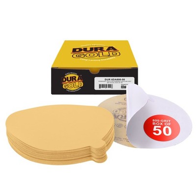 DURA-GOLD 6'' PSA Discs DA Sander Sandpaper Roll Sanding, 800 Grit, 50 Sheets
