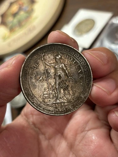 1899 British Hong Kong Trade Dollar Silver Coin Chopmarked