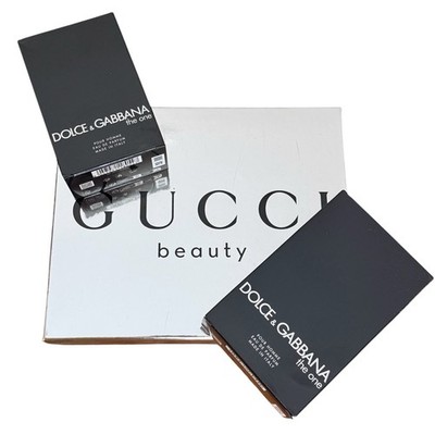 Gucci and D&G -EMPTY- Set of 3 Boxes, Guilty Essence Silver Reflective, The One