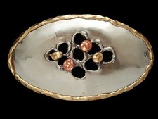 PF25166 VINTAGE 1970s HANDMADE  ABSTRACT ARTWORK  FASHION BELT BUCKLE