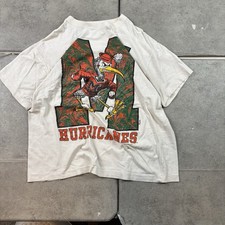 Vintage 90s University of Miami Hurricanes T-shirt with Sebastian the Ibis Large