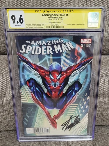 Amazing Spider-Man #1 CGC 9.6 SS Signed Stan Lee J. Scott Campbell Variant 2015