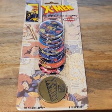 Juego de cartas coleccionables Slamco X-Men Collector SlamCaps 1994 10 cartas 1 bateador de colección