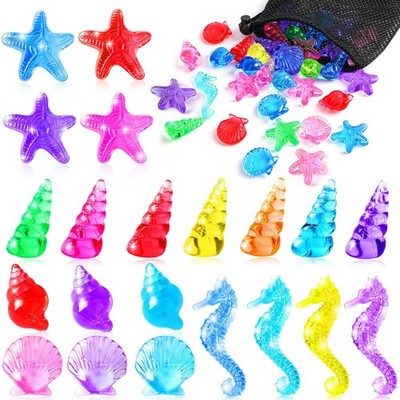 Diving Gems Pool Toys 36 PCS Acrylic 1.2-2.5'' Sea Animals - Fun Treasure Hunt