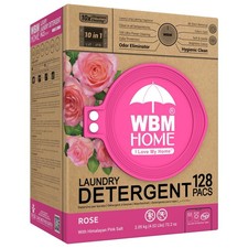 WBM 10-in-1 Laundry Pods, Total 128 Count, High 128 Count (Pack of 1), Pink