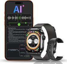 AI Smart Watch with Voice Recorder, Transcribe & Summarize with AI for Meetings,