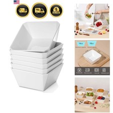 Versatile Stackable Bowls Set of 6 - 16 oz White Porcelain for All Occasions