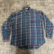 Vintage Sears Roebuck Single Needle Tailoring Flannel Shirt Mens Fits X-LARGE