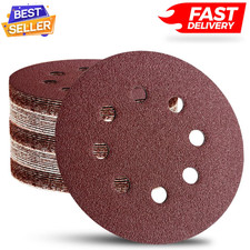 52 Pack 5 Inch 8-Hole Hook and Loop Sanding Discs Sandpaper 0.19 per gallon