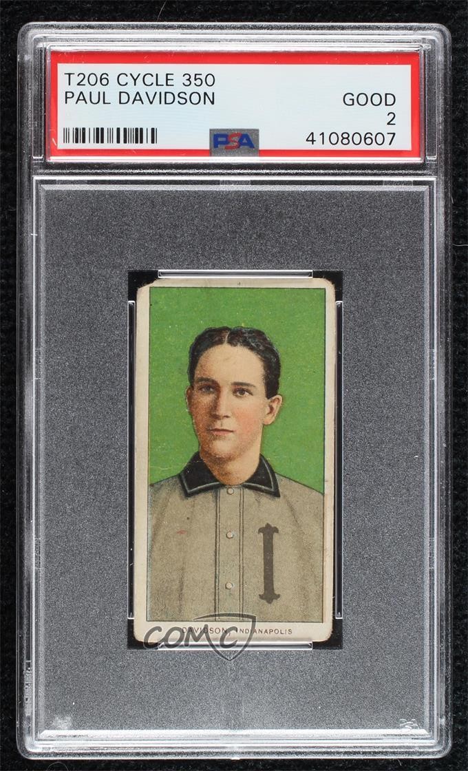 1909-11 T206 Cycle 350 Back Paul Davidson PSA 2 0q4x