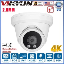 VIKYLIN 8MP 4K IR Dome IP Camera Human Detection Outdoor Waterproof POE MIC WDR