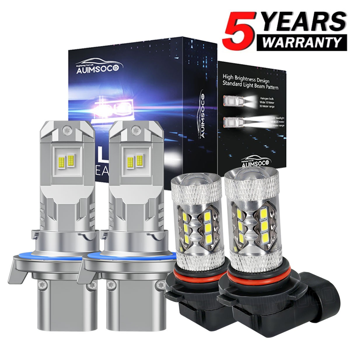 For 2004-2014 Ford F-150 6000K LED Headlight Hi/Lo + Fog Light Bulbs Combo Kit