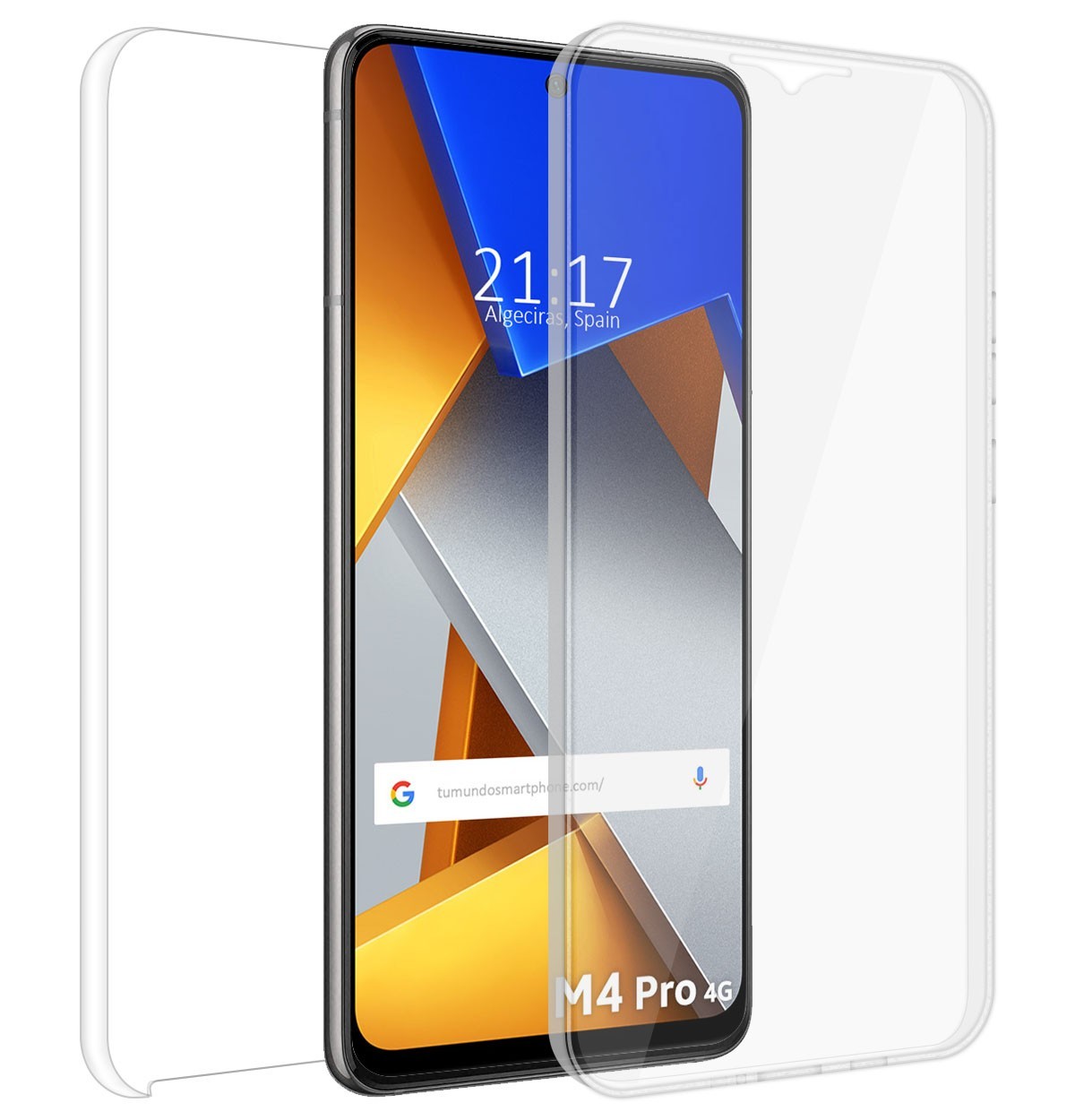 Funda Doppia Trasparente In Pc + Tpu Full Body 360 Per Xiaomi POCO M4 Pro 4G