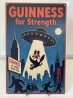 Guinness Beer Metal Sign - Guinness For Strength Retro Vintage UFO