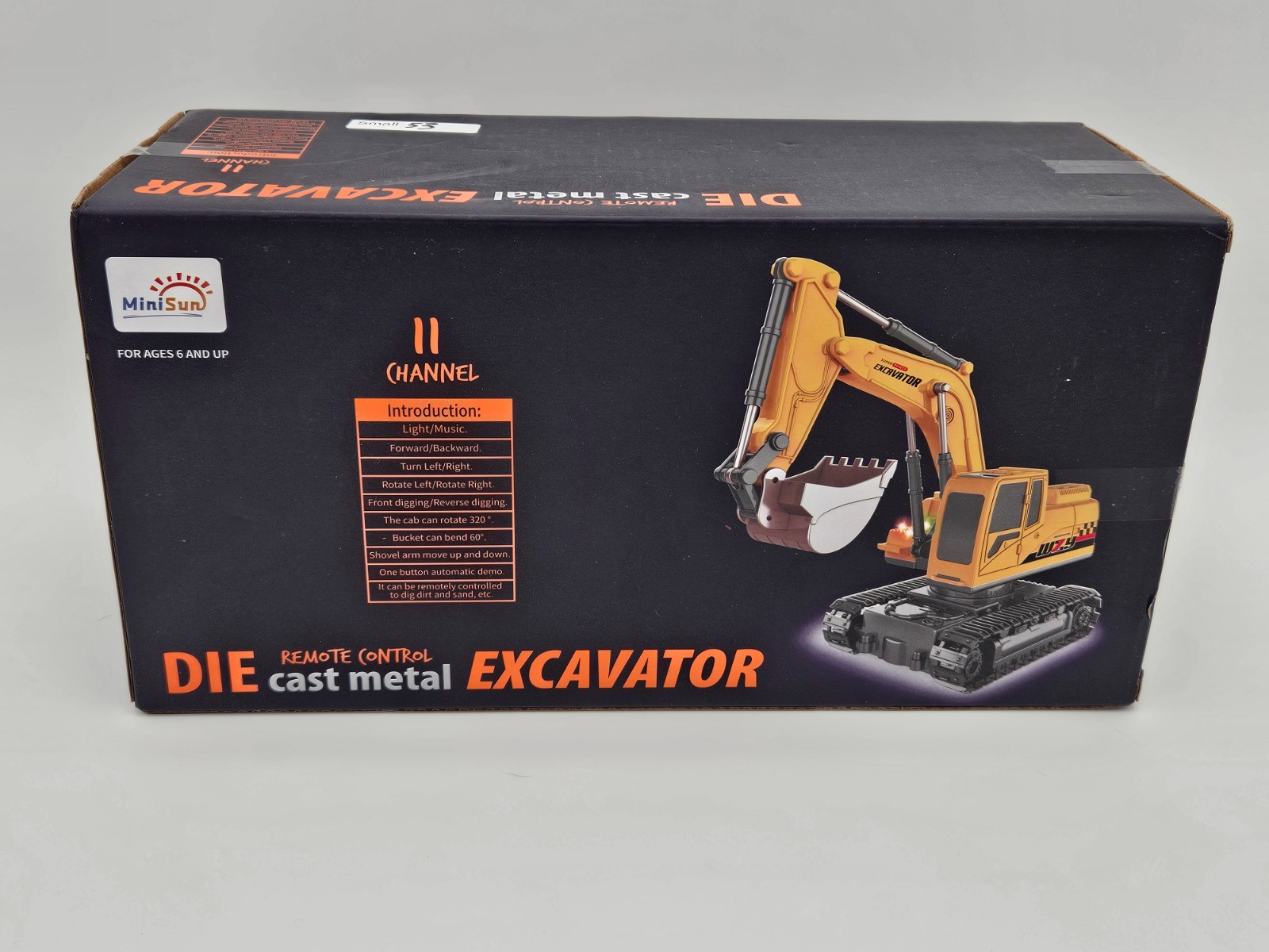 NEW MiniSun RC Excavator 1:24 Diecast Metal 11 Channel Remote Control 700-B1