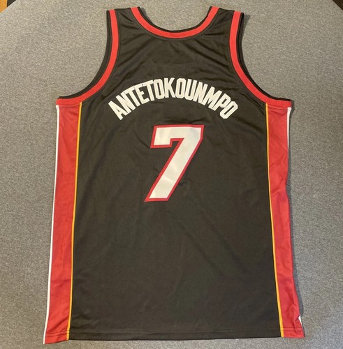Giannis Antetokounmpo #7 Men's Miami Heat Black Jersey Size LARGE NEW