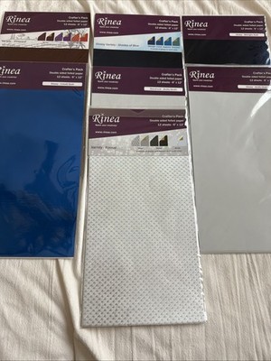 RINEA Double Sided Foil Paper-Crafter's Pack-6'' x 12'' 12 Sheet Pack Bundle