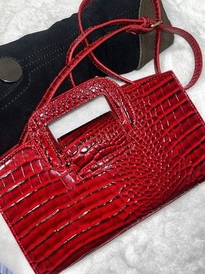 Damen - Umhängetasche, Schultertasche,  Handtasche, Kroko-Design