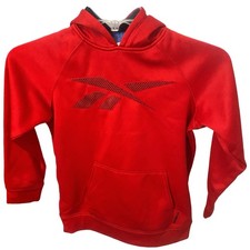Reebok Hoodie Youths Size Small 6 Red Long Sleeve Logo Sweatshirt