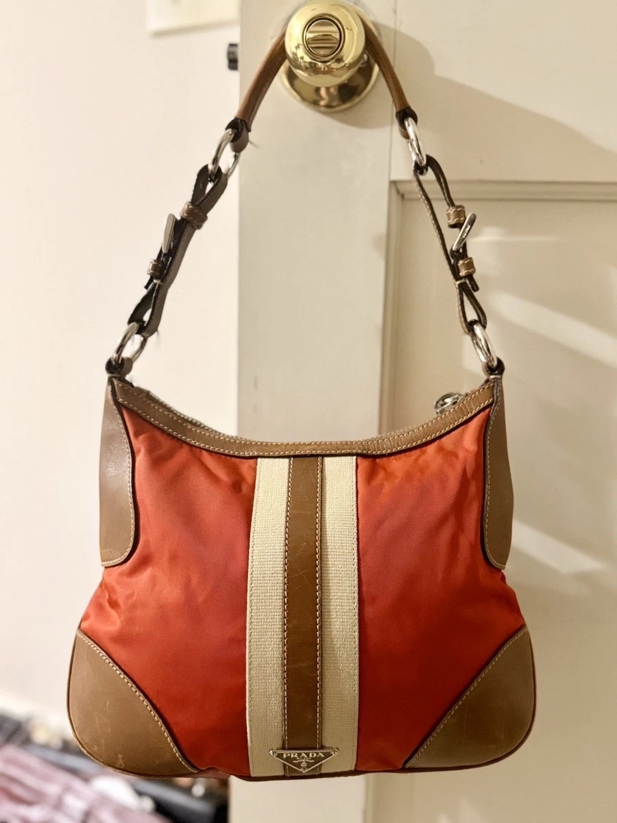 vintage PRADAブラウンバッグ PRADA ブラウンレザーハンドバッグ