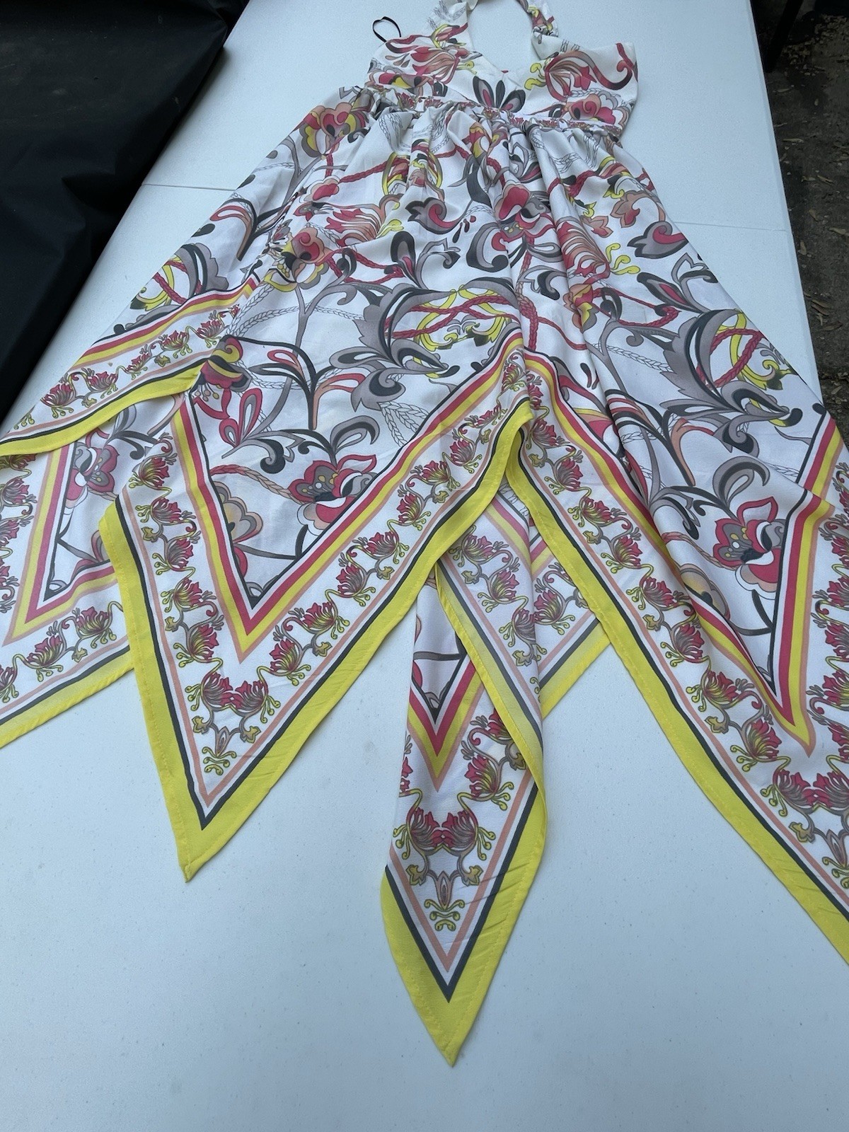 Y2K coachella Festival Babydoll Halter Dress Sz 6 Handkerchief Hem Fairy Boho thumbnail 7