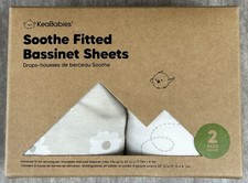 KeaBabies Baby's 2-Pack Soothe Fitted Bassinet Sheets Meadow 33"x17" KB-SFBS-MEA
