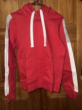 Fashion Nova Analissa Pullover Hoodie Red Size M Colorblock Drawstring NWT