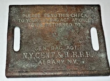 NY Central & Hudson River Rail Road HRRR Albany Brass GEN BAG AGT