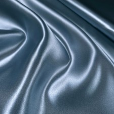 Heavy DUSTY BLUIE Bridal Duchess Satin Fabric 58" By The Yard Glossy Poly Satin