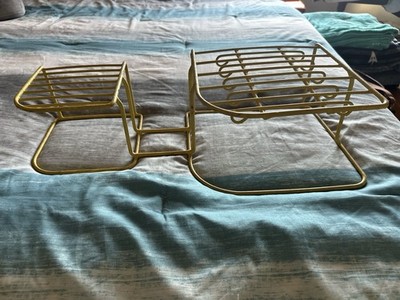 VTG Yellow, rubber coated wire dish drainer, plate, cup, saucer, storage rack.