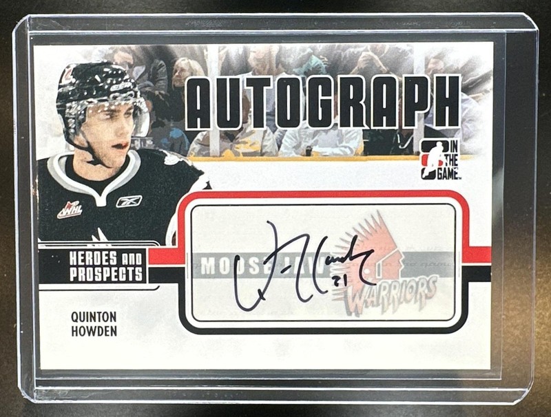 2009-10 In The Game Heroes & Prospects Quinton Howden Autograph