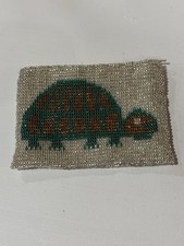 beaded change purse with turtle beaded front and zipper closure