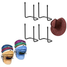 Hat Rack for Wall and Door + 4Pcs Cowboy Hat Holder for Wall, Self-Adhesive/M...