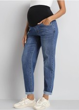 Women's Maternity Jeans Stretch Boyfriend Jeans Over Belly Loose Pregnancy Denim